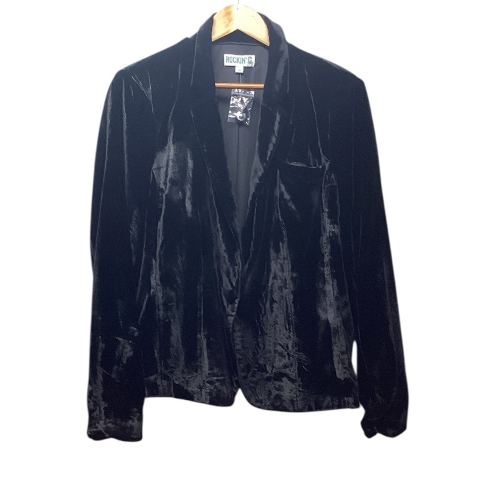 Cavender’s Rockin C Black velvet Women's blazer. Size XL - Picture 2 of 16